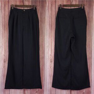 Reformation Mason Pants Womens Size 6 Black Pleated Wide Leg Trouser Tencel